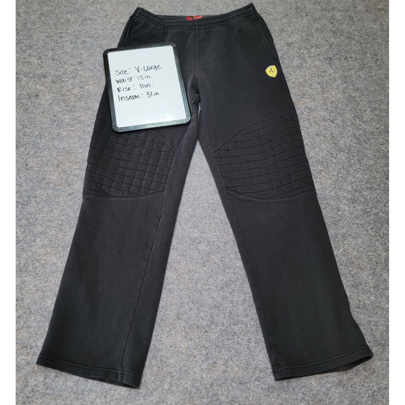 Puma x Ferrari XL Mens Black Sweatpants Joggers Quilted Track Pants - Picture 1 of 10